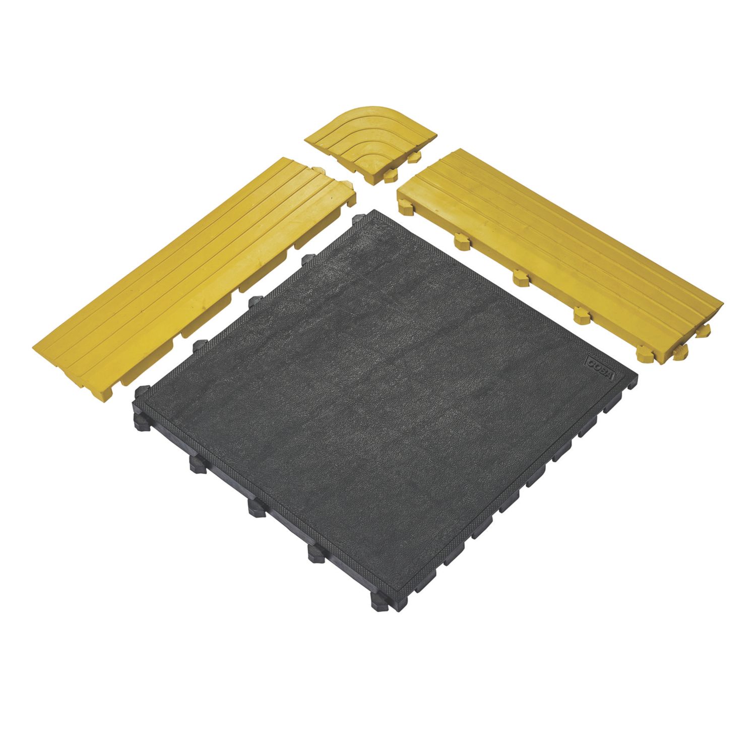 COBA Fatigue-Lock Interlocking Floor Tile Black 24mm (845EN)