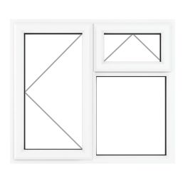 Crystal  Left-Hand & Top Opening Clear Triple-Glazed Casement White uPVC Window 1190mm x 1040mm