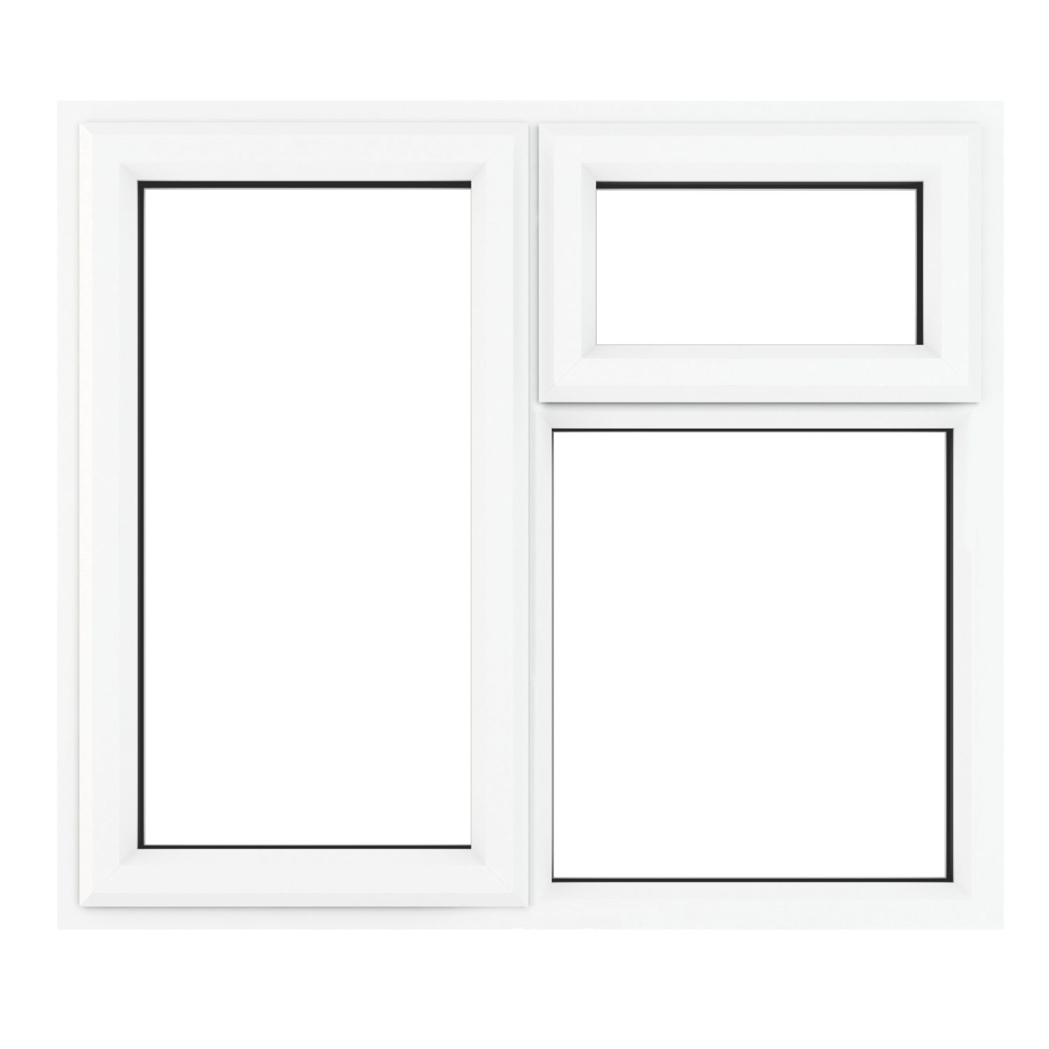 Crystal Left-Hand & Top Opening Clear Triple-Glazed Casement White uPVC Window 1190mm x 1040mm (845JN)