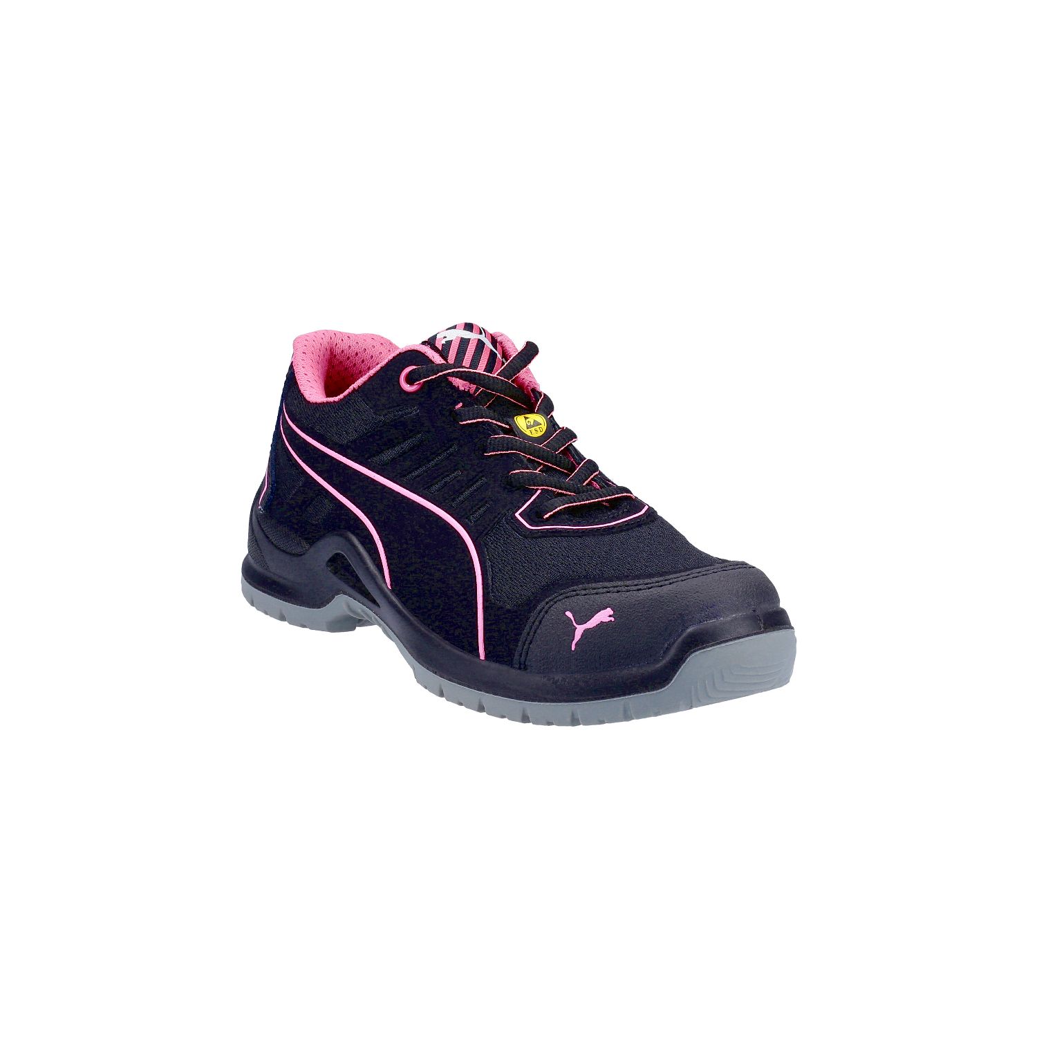 Puma Fuse Tech Size 3 Womens Black Steel Toe Cap Safety Trainers (845JX)