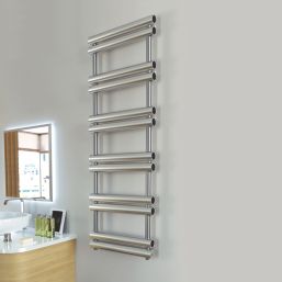 Time 1560mm x 500mm 2992BTU Silver Flat Designer Towel Radiator