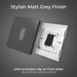 British General Evolve 20 A  16AX 1-Gang 2-Way Light Switch  Grey with Black Inserts