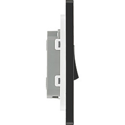 British General Evolve 20 A  16AX 1-Gang 2-Way Light Switch  Grey with Black Inserts