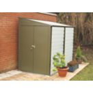 Trimetals Titan 940 6' x 10' (Nominal) Pent Metal Motorbike Store Olive/Moorland Green