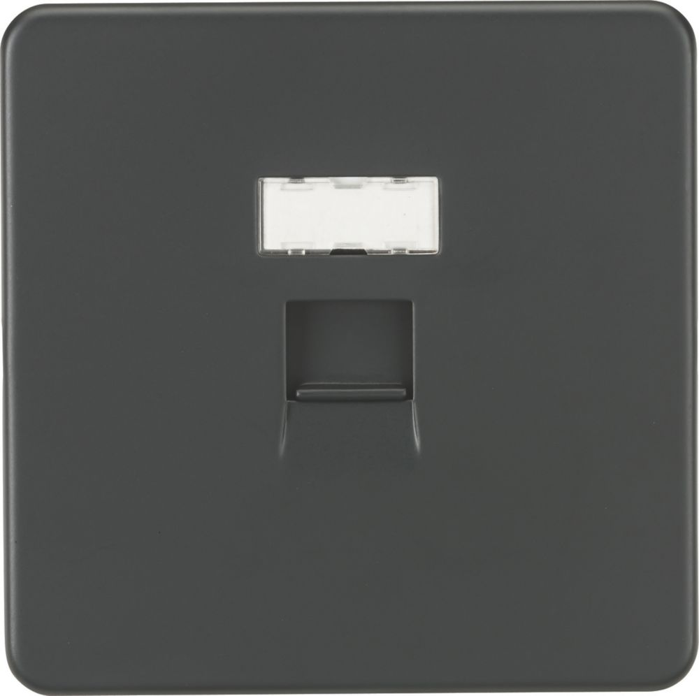 Knightsbridge 1-Gang RJ45 Ethernet Socket Anthracite - Screwfix
