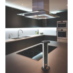 Knightsbridge  13A 3-Gang SP Switched Pop-Up Socket Brushed Chrome