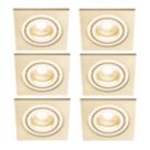 Inlight Pasto Adjustable Square Downlights Brass 6 Pack