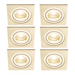 Inlight Pasto Adjustable Square Downlights Brass 6 Pack