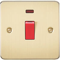 Knightsbridge FP8331NBB 45A 1-Gang DP Control Switch Brushed Brass with LED