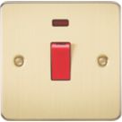 Knightsbridge FP8331NBB 45A 1-Gang DP Control Switch Brushed Brass with LED