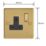 Varilight  13A 1-Gang 2-Pole Switched Socket Polished Brass  with Black Inserts