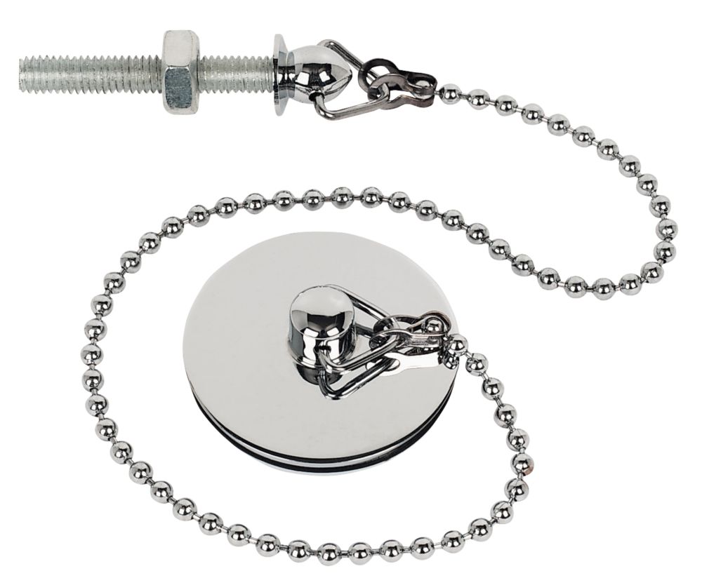 Chrome Basin Plug 12" | Wastes | Screwfix.com