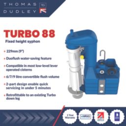 Thomas Dudley Ltd Turbo 88 Duo-Flush 9" Siphon 205mm