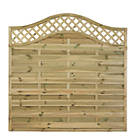 Forest Prague  Lattice Curved Top Fence Panels Natural Timber 6' x 6' Pack of 10