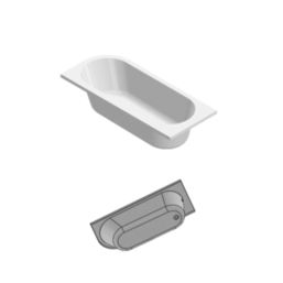 Georgia Shower Bath Left-Hand Acrylic No Tap Holes 1700mm