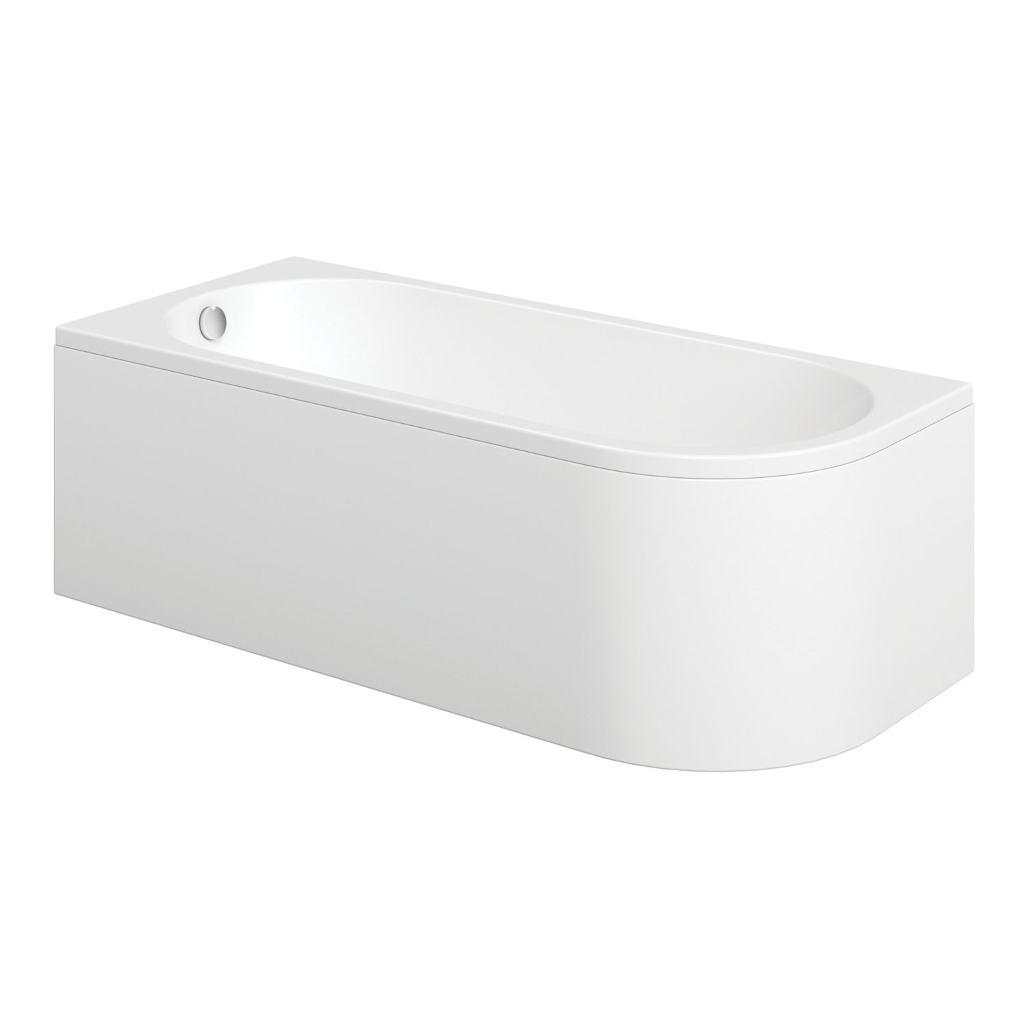 Georgia Shower Bath Left-Hand Acrylic No Tap Holes 1700mm (846AE)