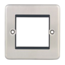 Hager Sollysta WRP2EUBSB 2-Module Modular Faceplate Brushed Steel