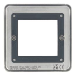 Hager Sollysta WRP2EUBSB 2-Module Modular Faceplate Brushed Steel
