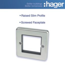Hager Sollysta WRP2EUBSB 2-Module Modular Faceplate Brushed Steel
