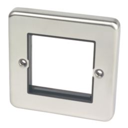 Hager Sollysta WRP2EUBSB 2-Module Modular Faceplate Brushed Steel