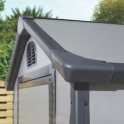 Rowlinson Airevale 4' 6" x 6' 6" (Nominal) Apex Plastic Storage Shed Light Grey