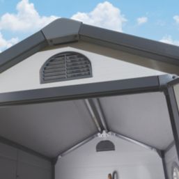 Rowlinson Airevale 4' 6" x 6' 6" (Nominal) Apex Plastic Storage Shed Light Grey