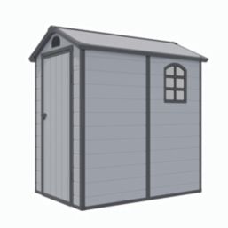 Rowlinson Airevale 4' 6" x 6' 6" (Nominal) Apex Plastic Storage Shed Light Grey
