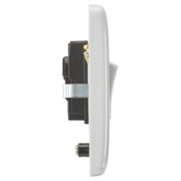 Knightsbridge Curved Edge 20A 1-Gang DP Control Switch & Flex Outlet White with Neon