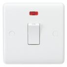 Knightsbridge Curved Edge 20A 1-Gang DP Control Switch & Flex Outlet White with Neon