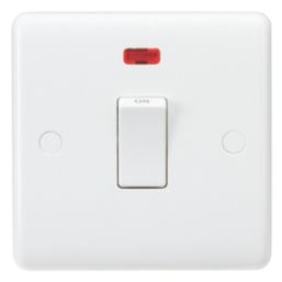 Knightsbridge Curved Edge 20A 1-Gang DP Control Switch & Flex Outlet White with Neon