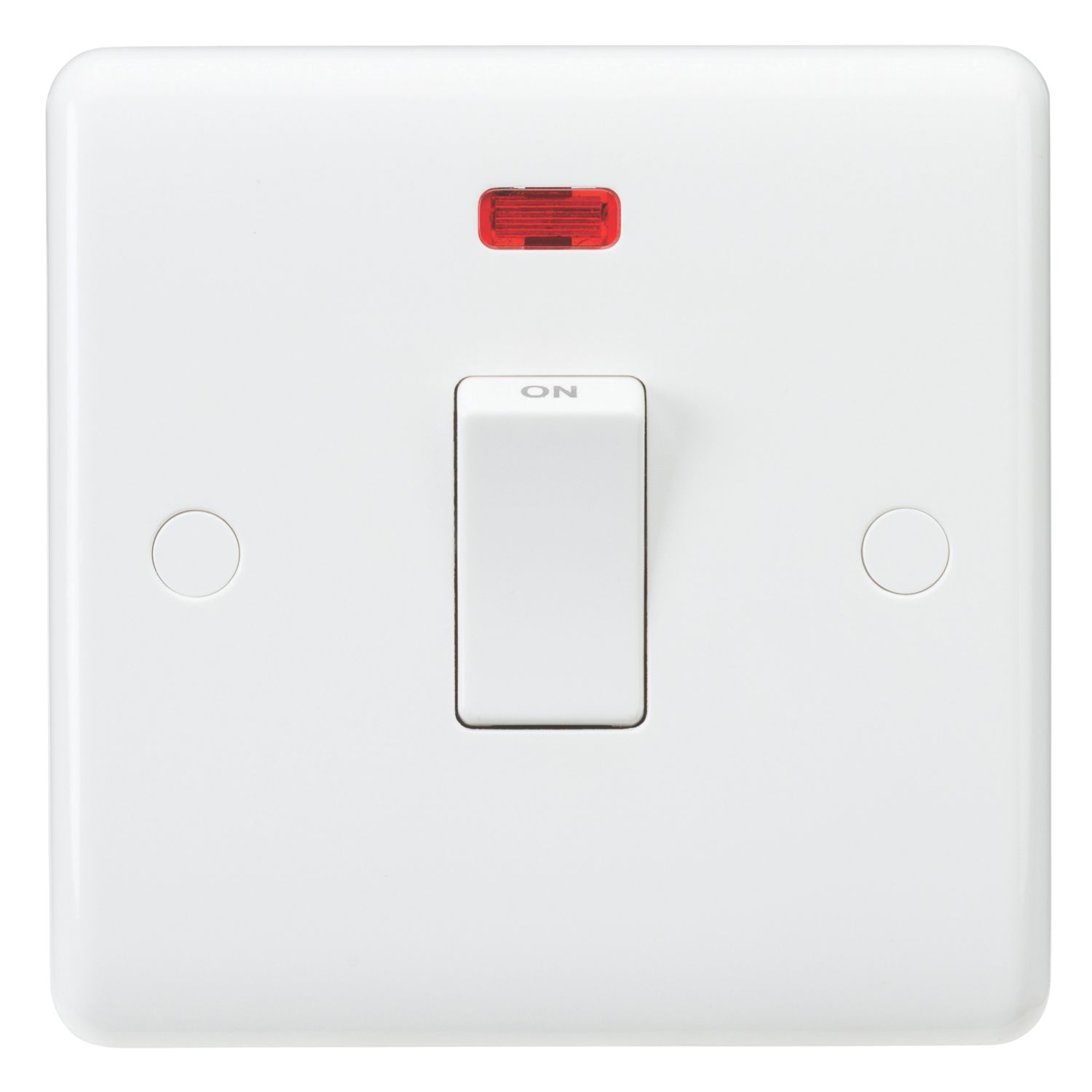 Knightsbridge Curved Edge 20A 1-Gang DP Control Switch & Flex Outlet White with Neon (846CR)