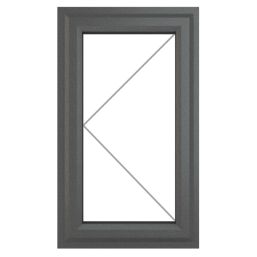 Crystal  Left-Hand Opening Clear Double-Glazed Casement Anthracite Grey uPVC Window 610mm x 1115mm