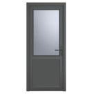 Crystal  1-Panel 1-Obscure Light Left-Handed Anthracite Grey uPVC Back Door 2090mm x 920mm
