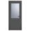 Crystal  1-Panel 1-Obscure Light Left-Handed Anthracite Grey uPVC Back Door 2090mm x 920mm