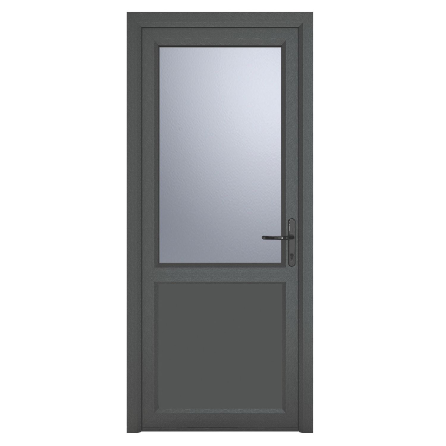 Crystal 1-Panel 1-Obscure Light Left-Handed Anthracite Grey uPVC Back Door 2090mm x 920mm (846KF)