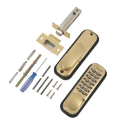 Eclipse Fire Rated  ED20 Mechanical Push Button Digital Lock Satin Brass  38mm