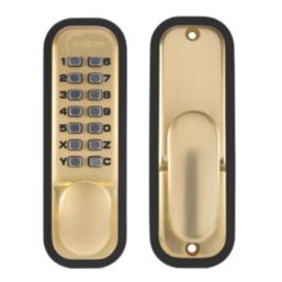 Eclipse Fire Rated  ED20 Mechanical Push Button Digital Lock Satin Brass  38mm
