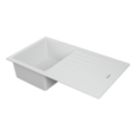 Carysil TD100-WH 1 Bowl Granite Composite Kitchen Sink White Reversible 860mm x 500mm