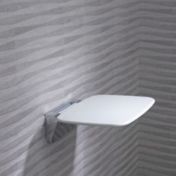 Wall Mounted Premium Shower Seat White/Chrome