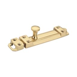 Smith & Locke Flat Door Bolt Polished Brass 80mm