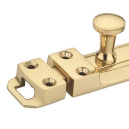 Smith & Locke Flat Door Bolt Polished Brass 80mm