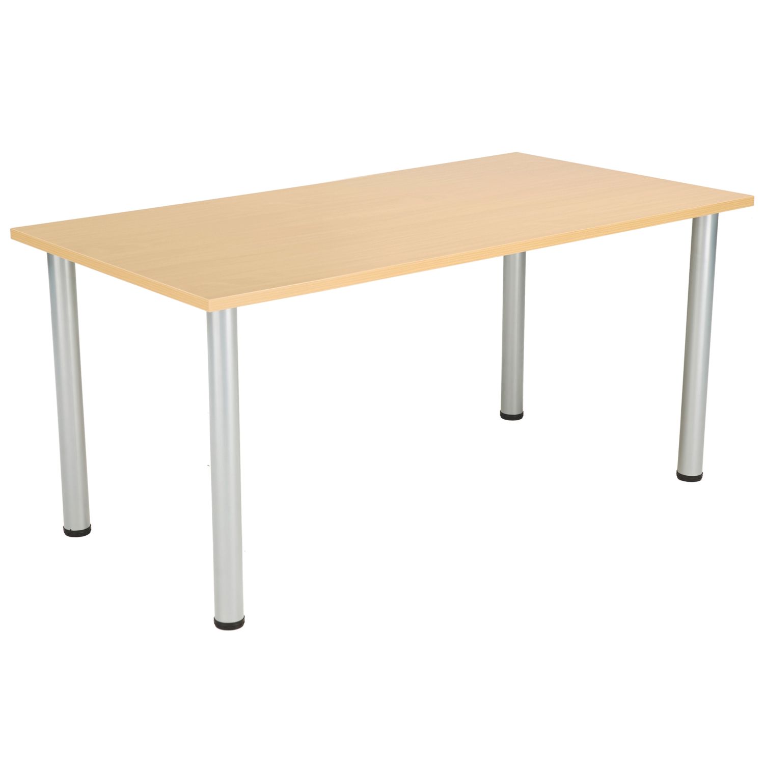 TC Group One Fraction Plus Rectangular Meeting Table Nova Oak/Silver 1600mm x 800mm (846TT)