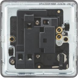 Knightsbridge  13A Switched Fused Spur & Flex Outlet with LED Matt Black