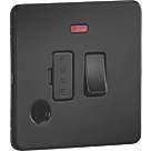 Knightsbridge SF6300FMBB 13A Switched Fused Spur & Flex Outlet with LED Matt Black