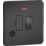Knightsbridge  13A Switched Fused Spur & Flex Outlet with LED Matt Black
