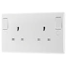 British General 800 Series 13A 2-Gang DP Switched Power Socket White