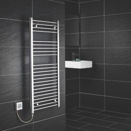 Flomasta  Flat Electric Towel Radiator 1100mm x 500mm Chrome 853BTU