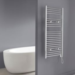 Flomasta 1100mm x 500mm 853BTU Chrome Flat Electric Towel Radiator