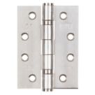 Smith & Locke  Polished Stainless Steel Grade 11 Fire Rated Ball Bearing Hinges 102mm x 76mm 3 Pack