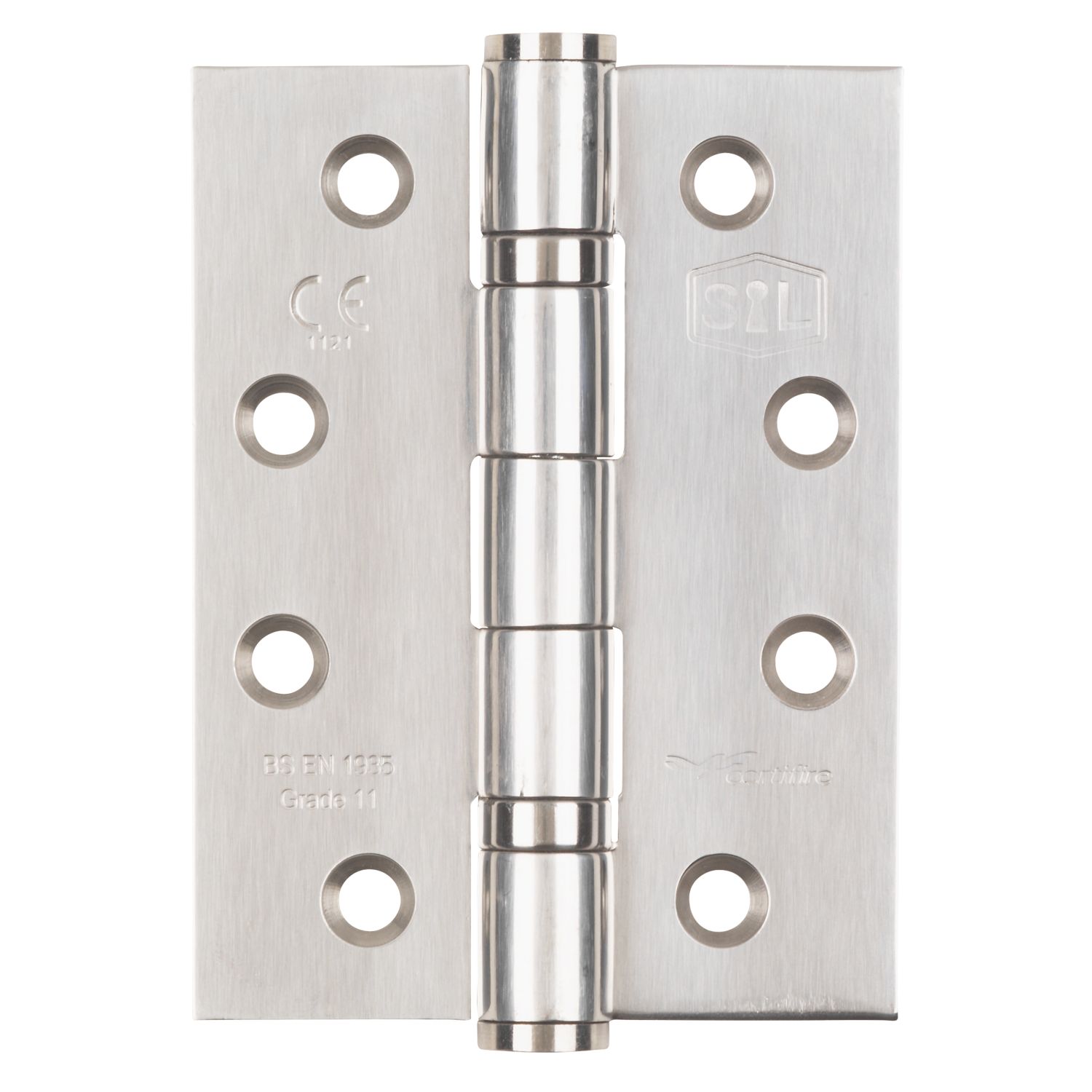 Smith & Locke Polished Stainless Steel Grade 11 Fire Rated Ball Bearing Hinges 102mm x 76mm 3 Pack (8474J)